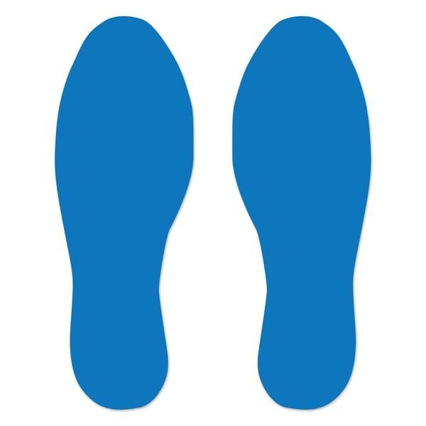 Ergomat 9.5inx3.5in DuraStripe Xtreme Foot Prints Light Blue, 30PK DSX-STEP-9.5-LB-KIT - main